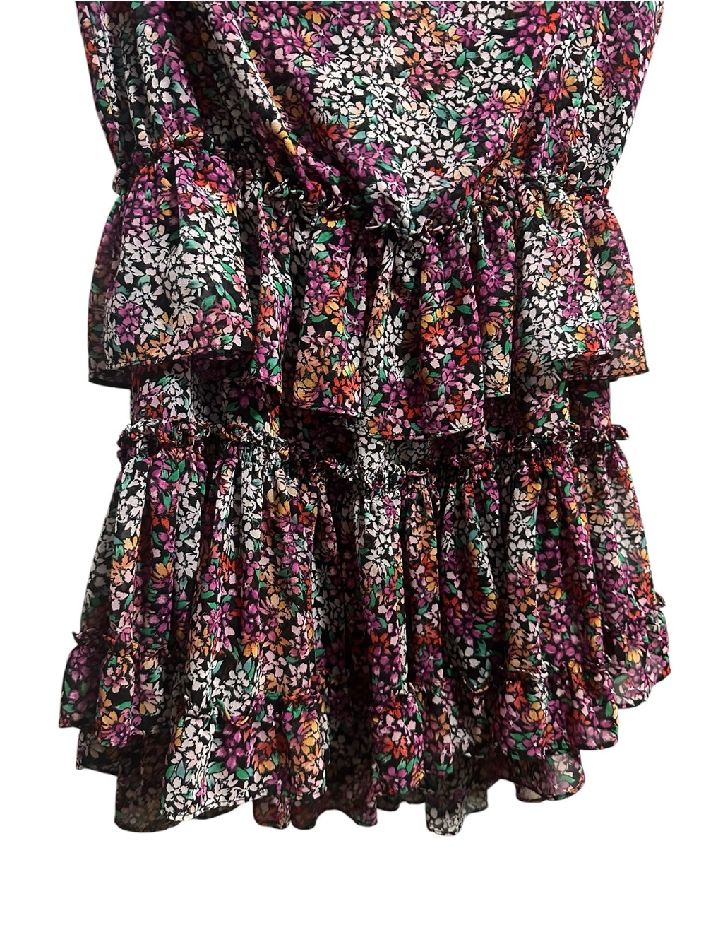 Misa Los Angeles Purple Floral Ruffle Mini Dress size M - Picture 7 of 10